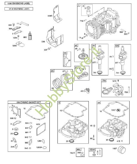 C - ALBERO A CAMME, ALBERO MOTORE E CONTRAPPESO, CILINDRO, COPPA OLIO E SFIATO, LUBRIFICAZIONE, PISTONI, SEGMENTI, BIELLA B&S - 31 €¦ 31R507-0008-B5 brand Stihl